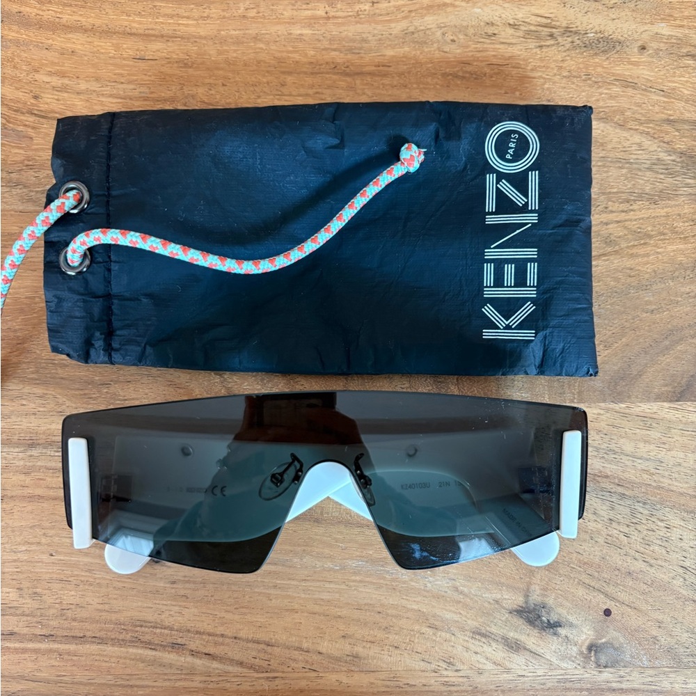 Kenzo Black and White Geometric Sunglasses